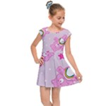 Cheer Bear Pink, Care, Care Bears, Cartoon Kids  Cap Sleeve Dress