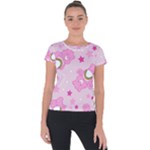 Cheer Bear Pink, Care, Care Bears, Cartoon Short Sleeve Sports Top 