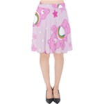 Cheer Bear Pink, Care, Care Bears, Cartoon Velvet High Waist Skirt