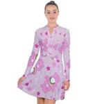 Cheer Bear Pink, Care, Care Bears, Cartoon Long Sleeve Panel Dress