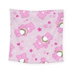 Cheer Bear Pink, Care, Care Bears, Cartoon Square Tapestry (Small)