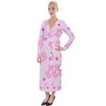 Cheer Bear Pink, Care, Care Bears, Cartoon Velvet Maxi Wrap Dress