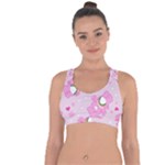 Cheer Bear Pink, Care, Care Bears, Cartoon Cross String Back Sports Bra