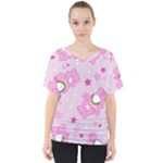 Cheer Bear Pink, Care, Care Bears, Cartoon V-Neck Dolman Drape Top