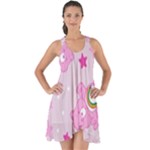 Cheer Bear Pink, Care, Care Bears, Cartoon Show Some Back Chiffon Dress