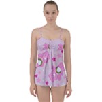 Cheer Bear Pink, Care, Care Bears, Cartoon Babydoll Tankini Top