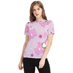 Cheer Bear Pink, Care, Care Bears, Cartoon Women s Short Sleeve Rash Guard