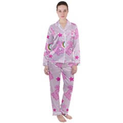 Women s Long Sleeve Satin Pajamas Set 