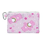 Cheer Bear Pink, Care, Care Bears, Cartoon Canvas Cosmetic Bag (Medium)