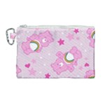 Cheer Bear Pink, Care, Care Bears, Cartoon Canvas Cosmetic Bag (Large)