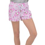 Cheer Bear Pink, Care, Care Bears, Cartoon Women s Velour Lounge Shorts