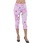 Cheer Bear Pink, Care, Care Bears, Cartoon Lightweight Velour Capri Leggings 