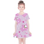 Cheer Bear Pink, Care, Care Bears, Cartoon Kids  Simple Cotton Dress