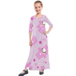 Cheer Bear Pink, Care, Care Bears, Cartoon Kids  Quarter Sleeve Maxi Dress