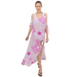 Cheer Bear Pink, Care, Care Bears, Cartoon Maxi Chiffon Cover Up Dress