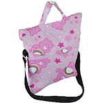 Cheer Bear Pink, Care, Care Bears, Cartoon Fold Over Handle Tote Bag