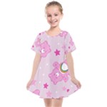 Cheer Bear Pink, Care, Care Bears, Cartoon Kids  Smock Dress