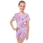 Cheer Bear Pink, Care, Care Bears, Cartoon Kids  Mesh T-Shirt and Shorts Set