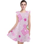 Cheer Bear Pink, Care, Care Bears, Cartoon Tie Up Tunic Dress