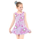 Cheer Bear Pink, Care, Care Bears, Cartoon Kids  Skater Dress Swimsuit