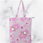 Cheer Bear Pink, Care, Care Bears, Cartoon Double Zip Up Tote Bag