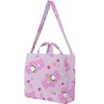 Cheer Bear Pink, Care, Care Bears, Cartoon Square Shoulder Tote Bag