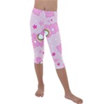 Cheer Bear Pink, Care, Care Bears, Cartoon Kids  Lightweight Velour Capri Leggings 