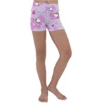 Cheer Bear Pink, Care, Care Bears, Cartoon Kids  Lightweight Velour Yoga Shorts