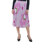 Cheer Bear Pink, Care, Care Bears, Cartoon Classic Velour Midi Skirt 