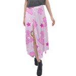 Cheer Bear Pink, Care, Care Bears, Cartoon Velour Split Maxi Skirt