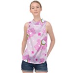 Cheer Bear Pink, Care, Care Bears, Cartoon High Neck Satin Top