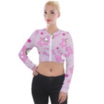 Cheer Bear Pink, Care, Care Bears, Cartoon Long Sleeve Cropped Velvet Jacket