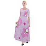 Cheer Bear Pink, Care, Care Bears, Cartoon Half Sleeves Maxi Dress