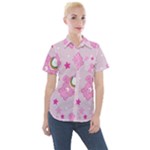 Cheer Bear Pink, Care, Care Bears, Cartoon Women s Short Sleeve Pocket Shirt