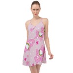 Cheer Bear Pink, Care, Care Bears, Cartoon Summer Time Chiffon Dress