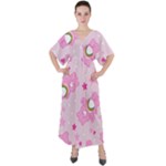 Cheer Bear Pink, Care, Care Bears, Cartoon V-Neck Boho Style Maxi Dress