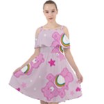 Cheer Bear Pink, Care, Care Bears, Cartoon Cut Out Shoulders Dress