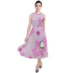 Cheer Bear Pink, Care, Care Bears, Cartoon Round Neck Boho Dress