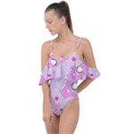 Cheer Bear Pink, Care, Care Bears, Cartoon Drape Piece Swimsuit