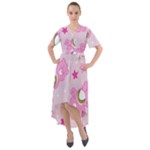 Cheer Bear Pink, Care, Care Bears, Cartoon Front Wrap High Low Dress