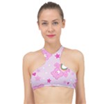 Cheer Bear Pink, Care, Care Bears, Cartoon High Neck Bikini Top