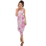 Cheer Bear Pink, Care, Care Bears, Cartoon Waist Tie Cover Up Chiffon Dress