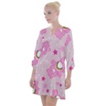 Cheer Bear Pink, Care, Care Bears, Cartoon Open Neck Shift Dress