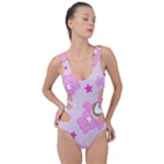 Cheer Bear Pink, Care, Care Bears, Cartoon Side Cut Out Swimsuit