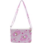 Cheer Bear Pink, Care, Care Bears, Cartoon Double Gusset Crossbody Bag