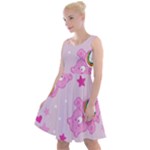 Cheer Bear Pink, Care, Care Bears, Cartoon Knee Length Skater Dress