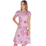 Cheer Bear Pink, Care, Care Bears, Cartoon Classic Short Sleeve Dress