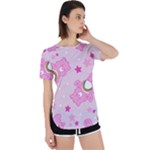 Cheer Bear Pink, Care, Care Bears, Cartoon Perpetual Short Sleeve T-Shirt