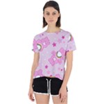 Cheer Bear Pink, Care, Care Bears, Cartoon Open Back Sport T-Shirt