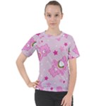 Cheer Bear Pink, Care, Care Bears, Cartoon Women s Sport Raglan T-Shirt